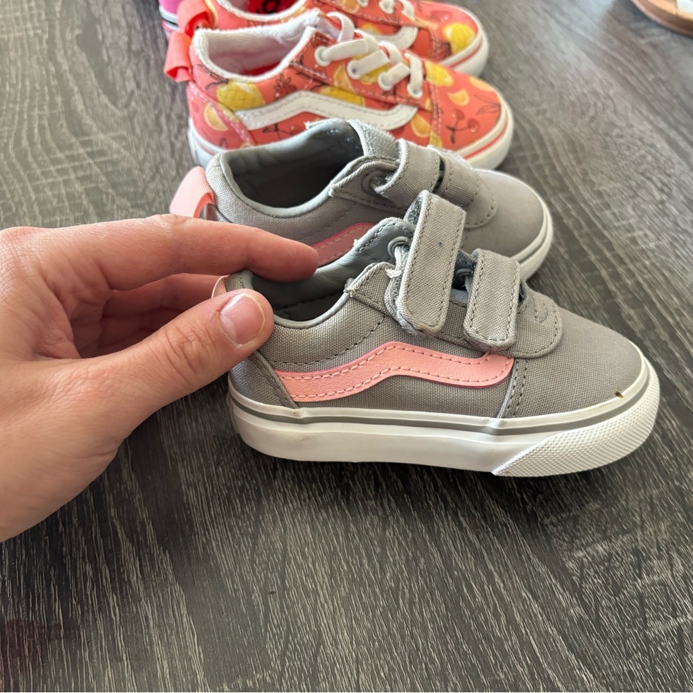 Vans Pink and Orange Sneakers Vibrant Canvas Low-Top - Picture 7 of 10